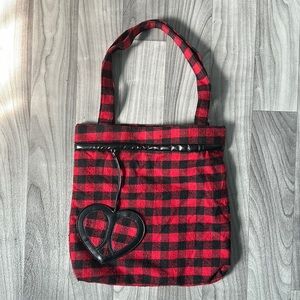 Red Plaid Small Tote Bag